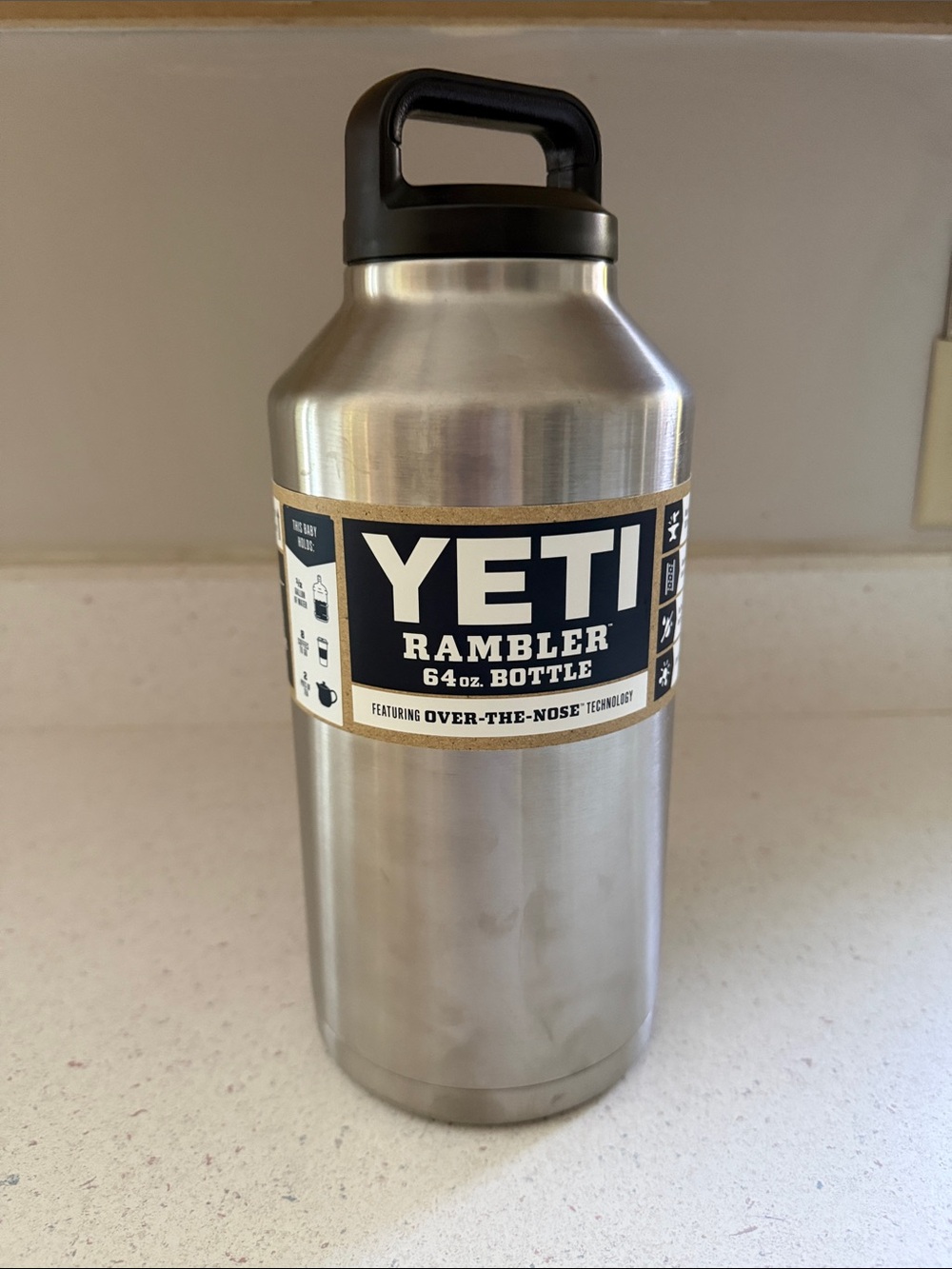 Yeti Stainless Steel 64 oz Bottle with Black Handle Cap